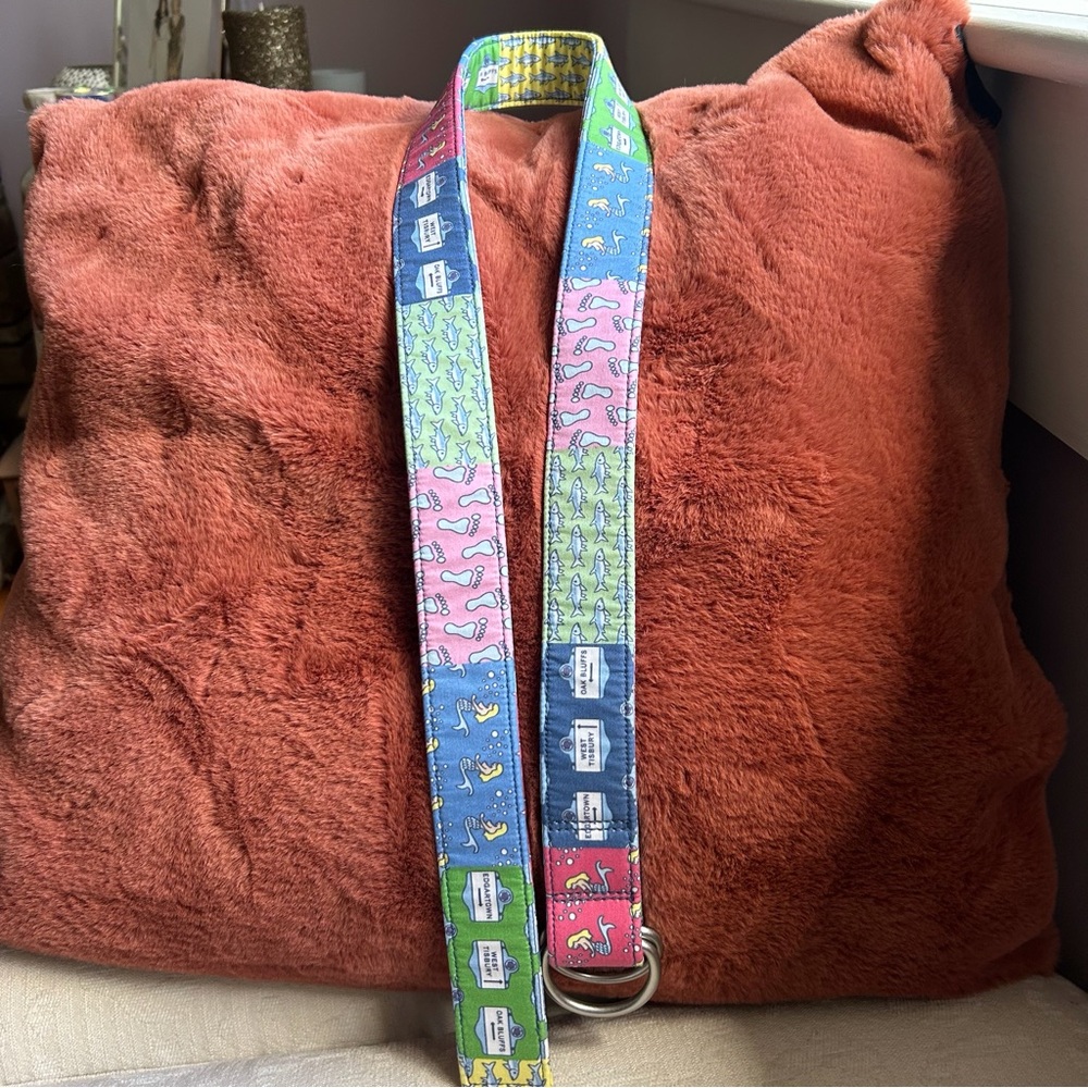 Vineyard Vines Patchwork Canvas Loop Ring Belt XS